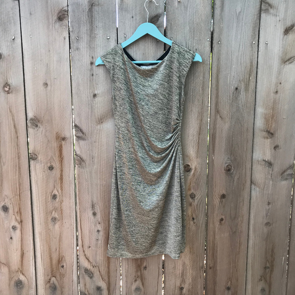 LOFT Dresses & Skirts - LOFT PETITES GOld Shimmer Fitted Sheath Dress